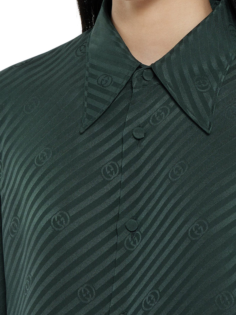 CAMICIA IN SETA JACQUARD CON INCROCIO GG