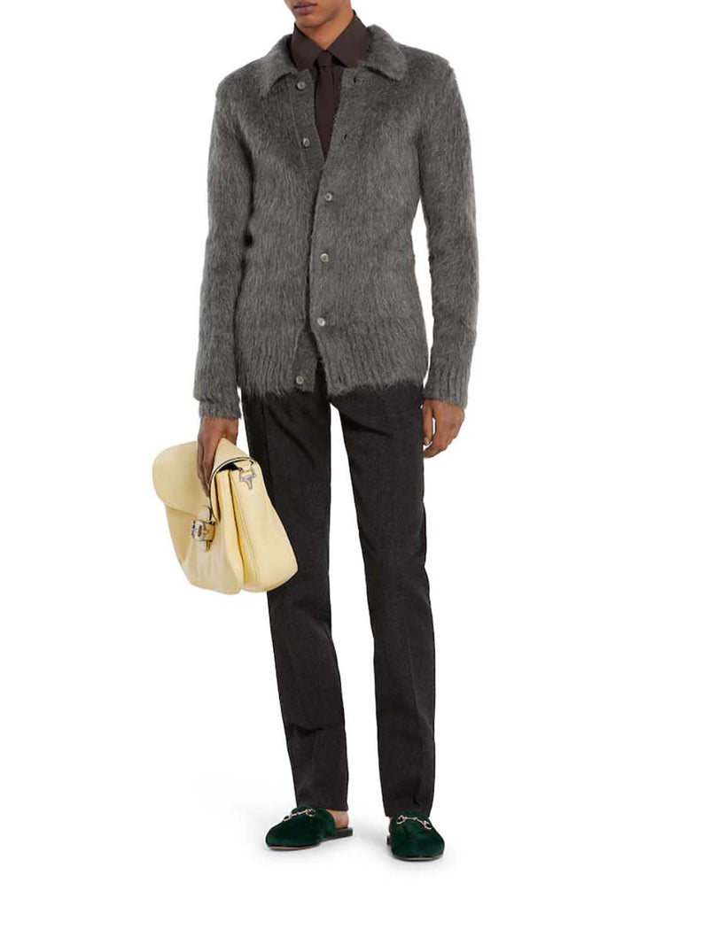 CARDIGAN IN LANA MOHAIR SPAZZOLATA