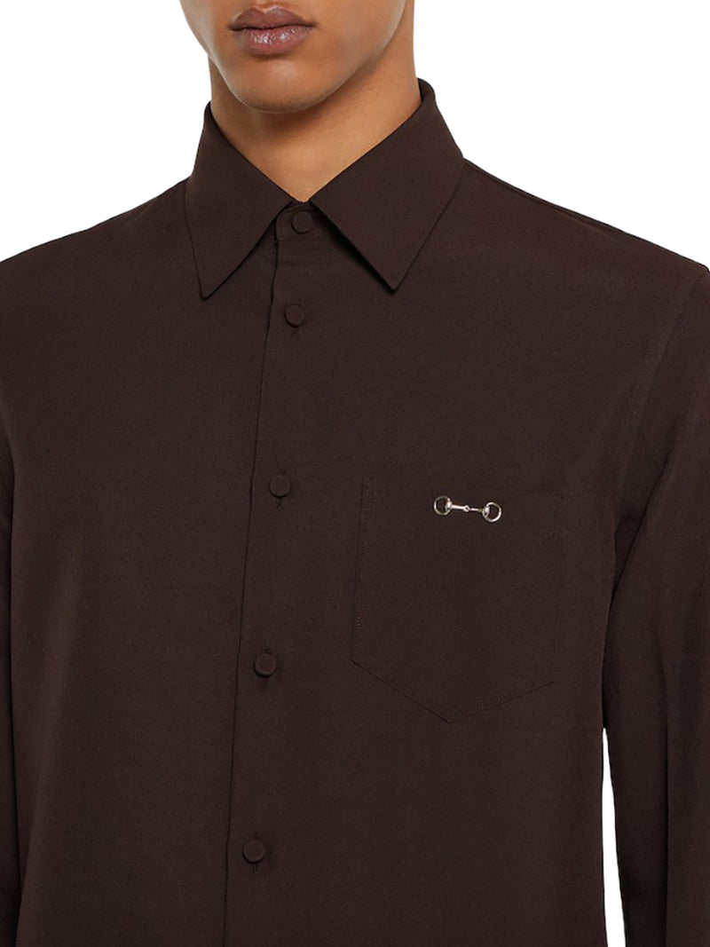 CAMICIA IN TWILL CON MORSETTO