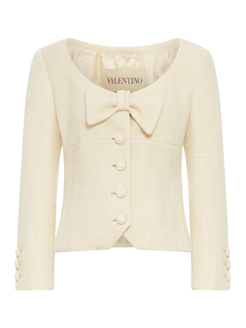 GIACCA IN CREPE DI LANA CON FIOCCO APPLICATO