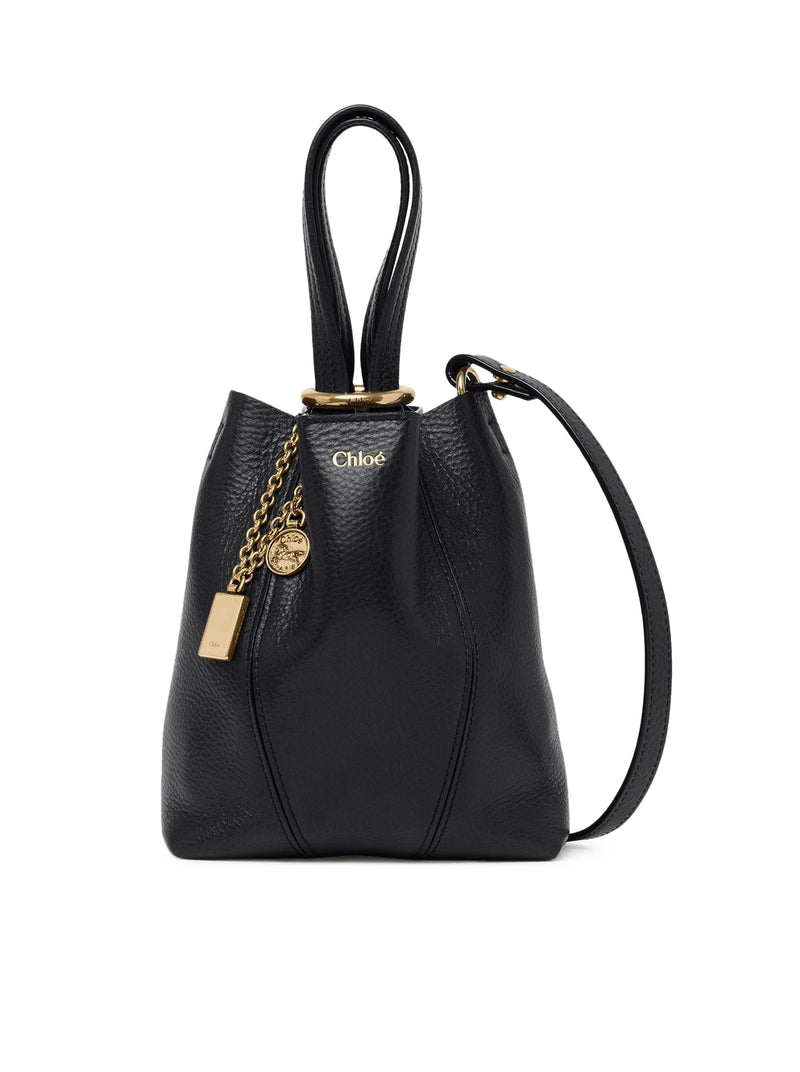 TOTE BAG PICCOLA CHLOÉ SPIN IN PELLE GRANATA