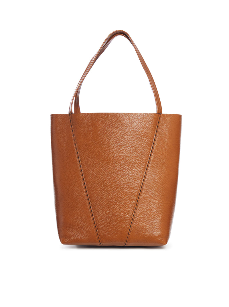TOTE BAG PICCOLA CHLOÉ SPIN IN PELLE GRANATA