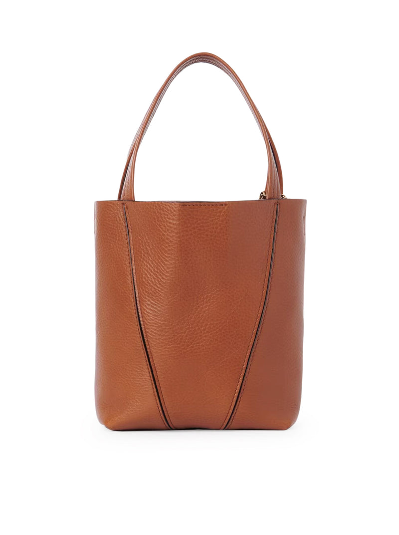 TOTE BAG PICCOLA CHLOÉ SPIN IN PELLE GRANATA
