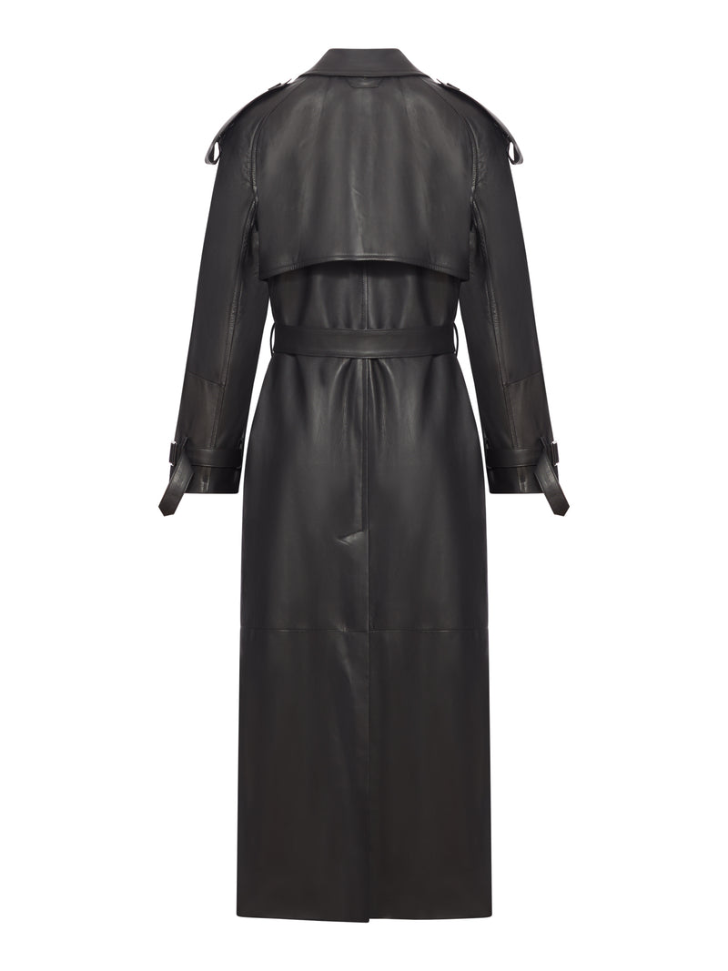 TRENCH LUNGO IN PELLE