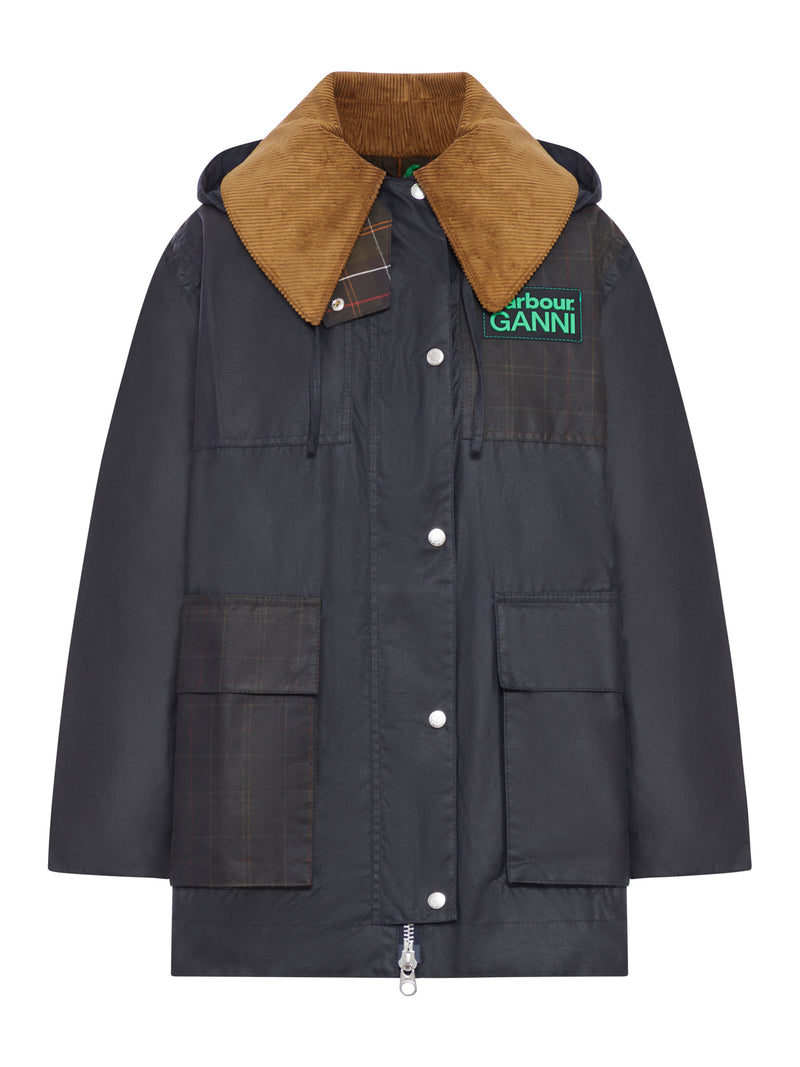 GIACCA CERATA CON COLLETTO IN VELLUTO