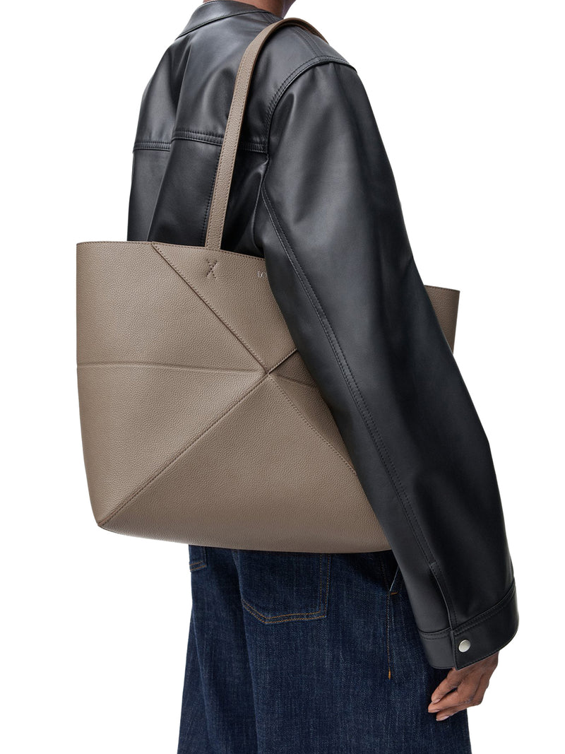 BORSA TOTE PUZZLE FOLD HORIZONTAL MEDIA IN PELLE DI VITELLO GRANATA