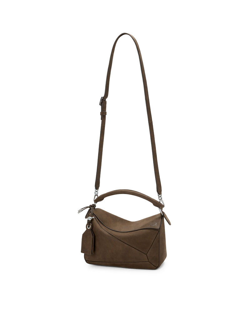 BORSA FEATHERLIGHT PUZZLE PICCOLA IN NABUK GRANATO