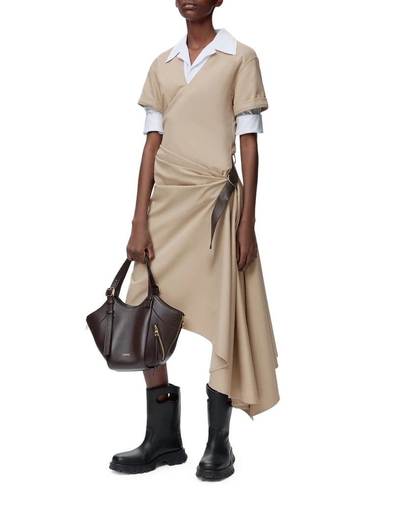 ABITO CON CINTURA IN COTONE E SETA