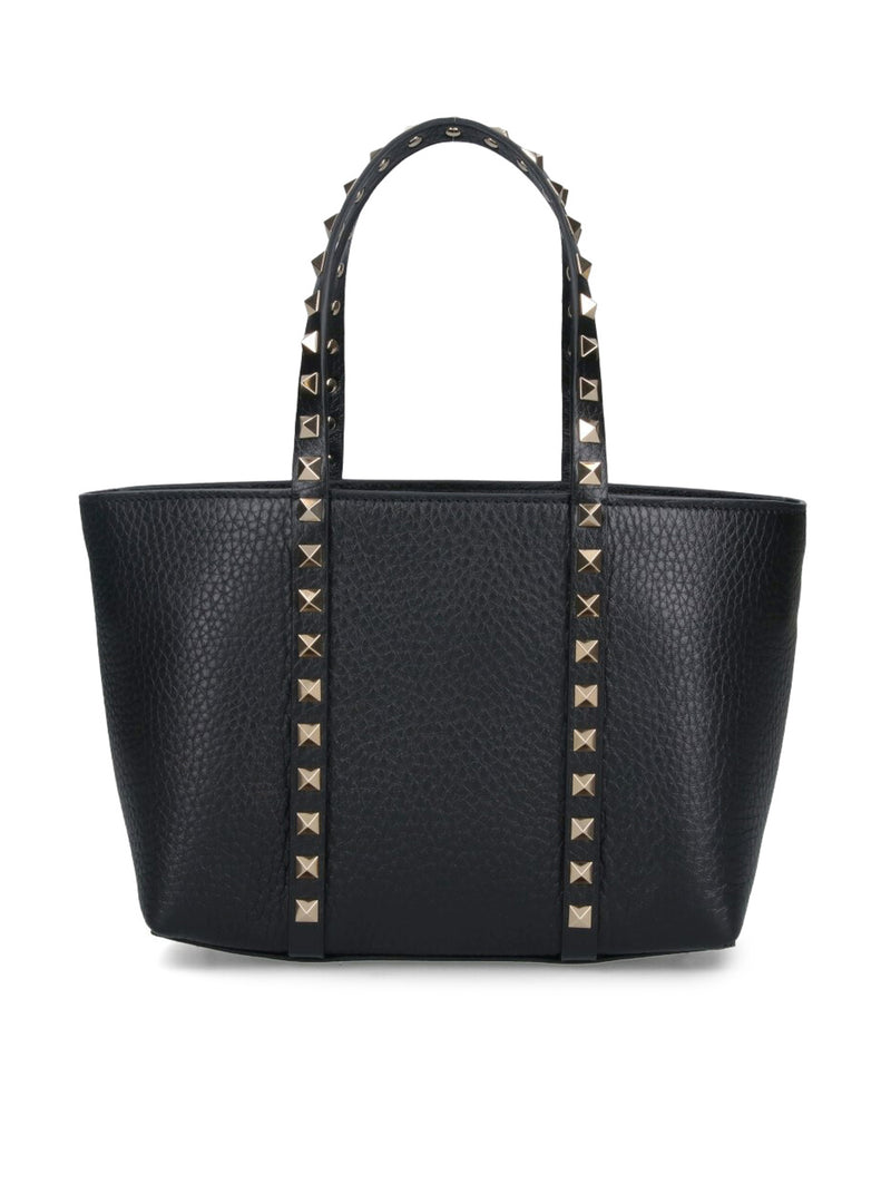 MINI TOTE ROCKSTUD IN PELLE MARTELLATA