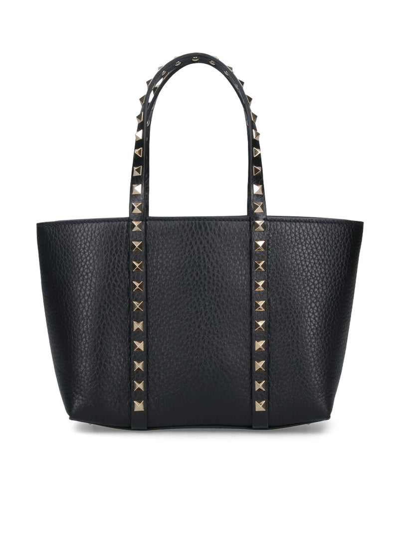 MINI TOTE ROCKSTUD IN PELLE MARTELLATA