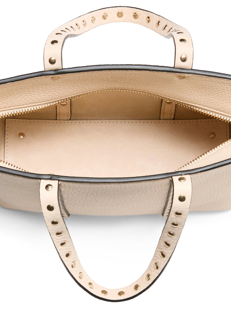 MINI TOTE ROCKSTUD IN PELLE MARTELLATA