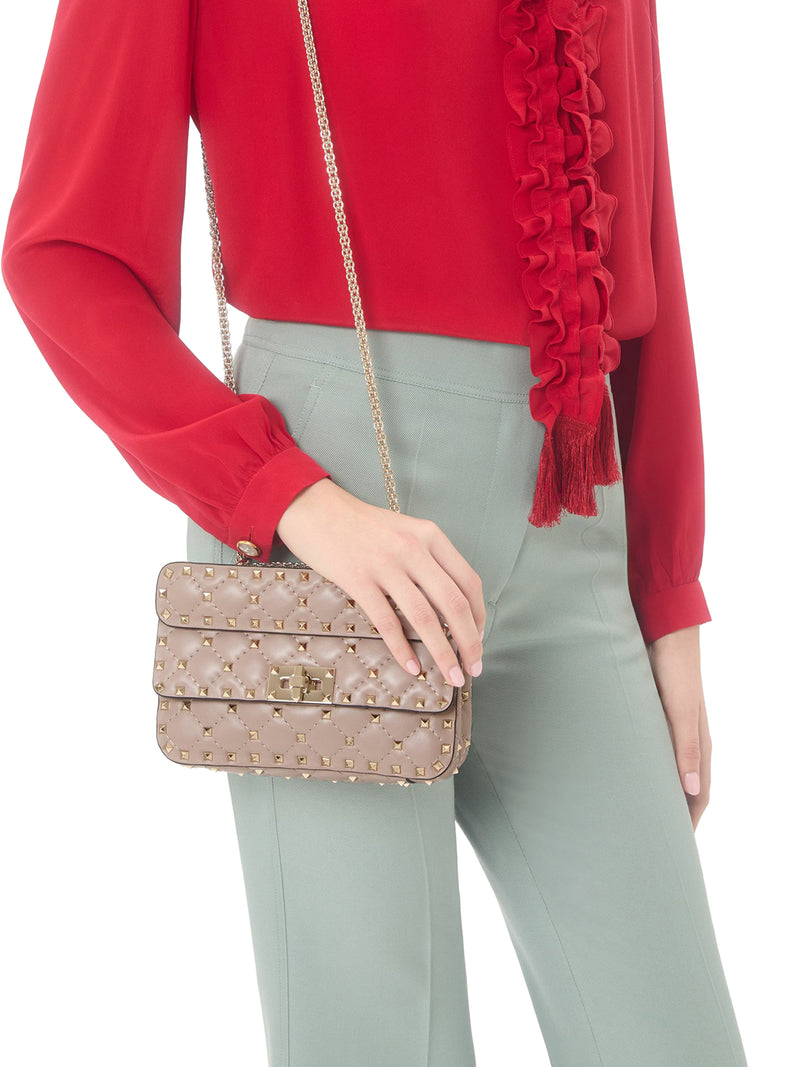 BORSA PICCOLA ROCKSTUD SPIKE IN NAPPA