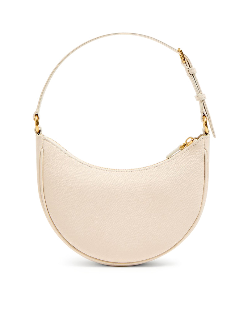 MINI BORSA HOBO VLOGO SIGNATURE IN VITELLO GRANATO BIANCO