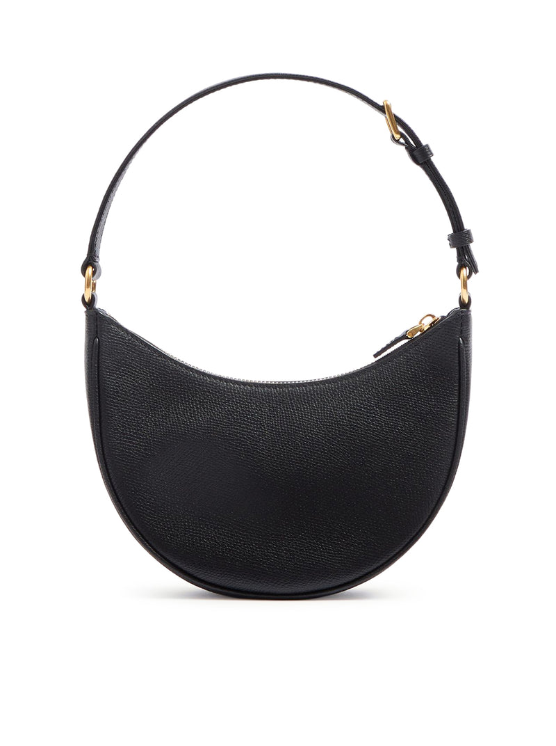 MINI BORSA HOBO VLOGO SIGNATURE IN VITELLO GRANATO NERO