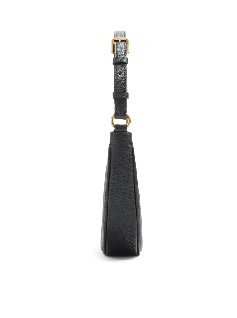 MINI BORSA HOBO VLOGO SIGNATURE IN VITELLO GRANATO NERO