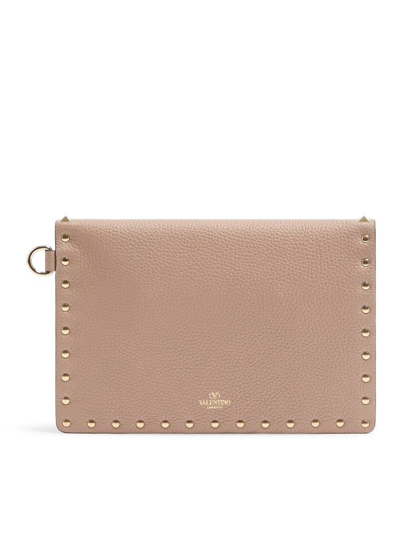 POUCH ROCKSTUD IN VITELLO GRANATO