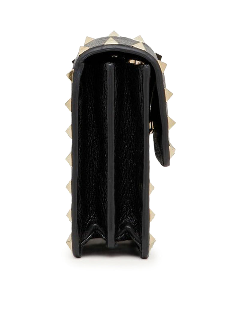 POUCH CON CATENA ROCKSTUD IN VITELLO GRANATO