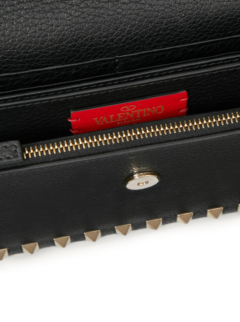 POUCH CON CATENA ROCKSTUD IN VITELLO GRANATO