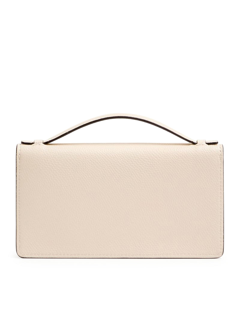 PORTAFOGLIO CON CATENA VLOGO SIGNATURE IN VITELLO GRANATO