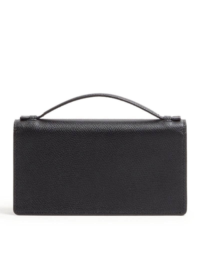 PORTAFOGLIO CON CATENA VLOGO SIGNATURE IN VITELLO GRANATO