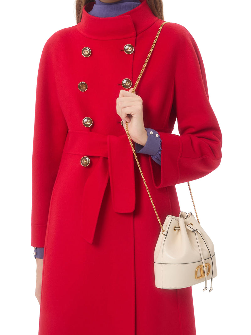 MINI SECCHIELLO CON CATENA VLOGO SIGNATURE IN NAPPA