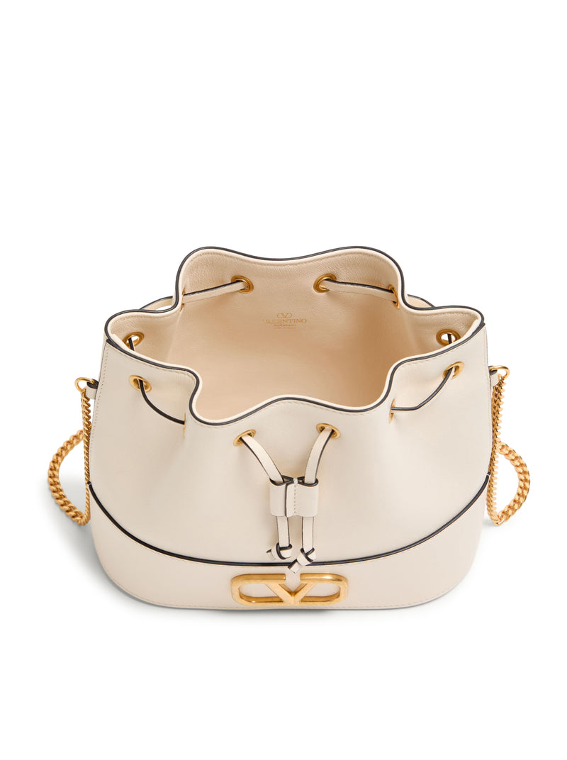 MINI SECCHIELLO CON CATENA VLOGO SIGNATURE IN NAPPA