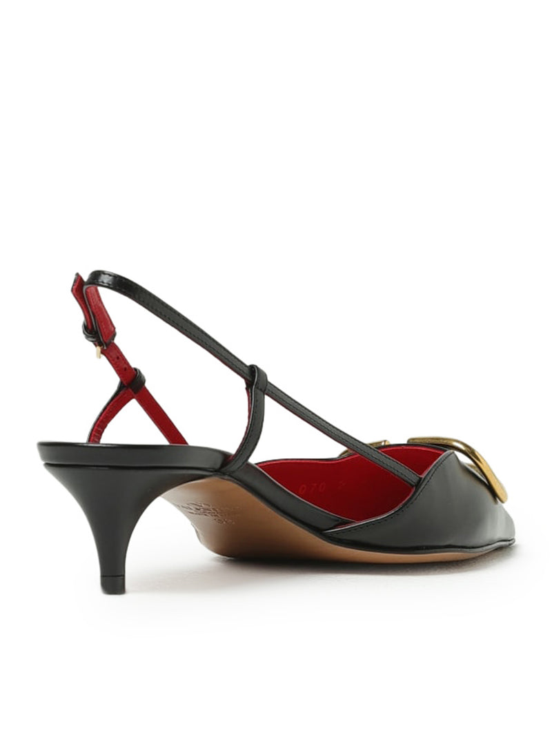 SLINGBACK CON LOGO IN PELLE