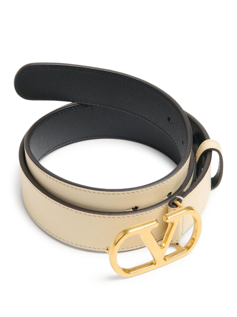 CINTURA VLOGO SIGNATURE IN VITELLO LUCIDO 30 MM