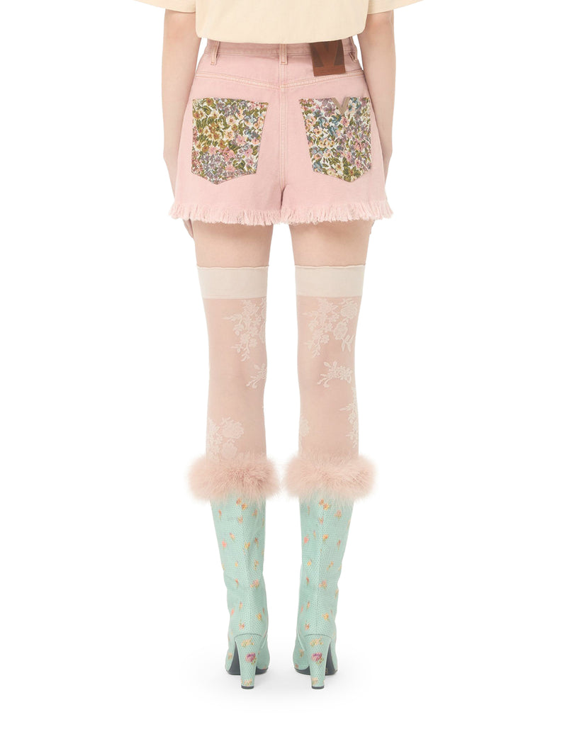 SHORTS IN DENIM CON ORLO SFRANGIATO