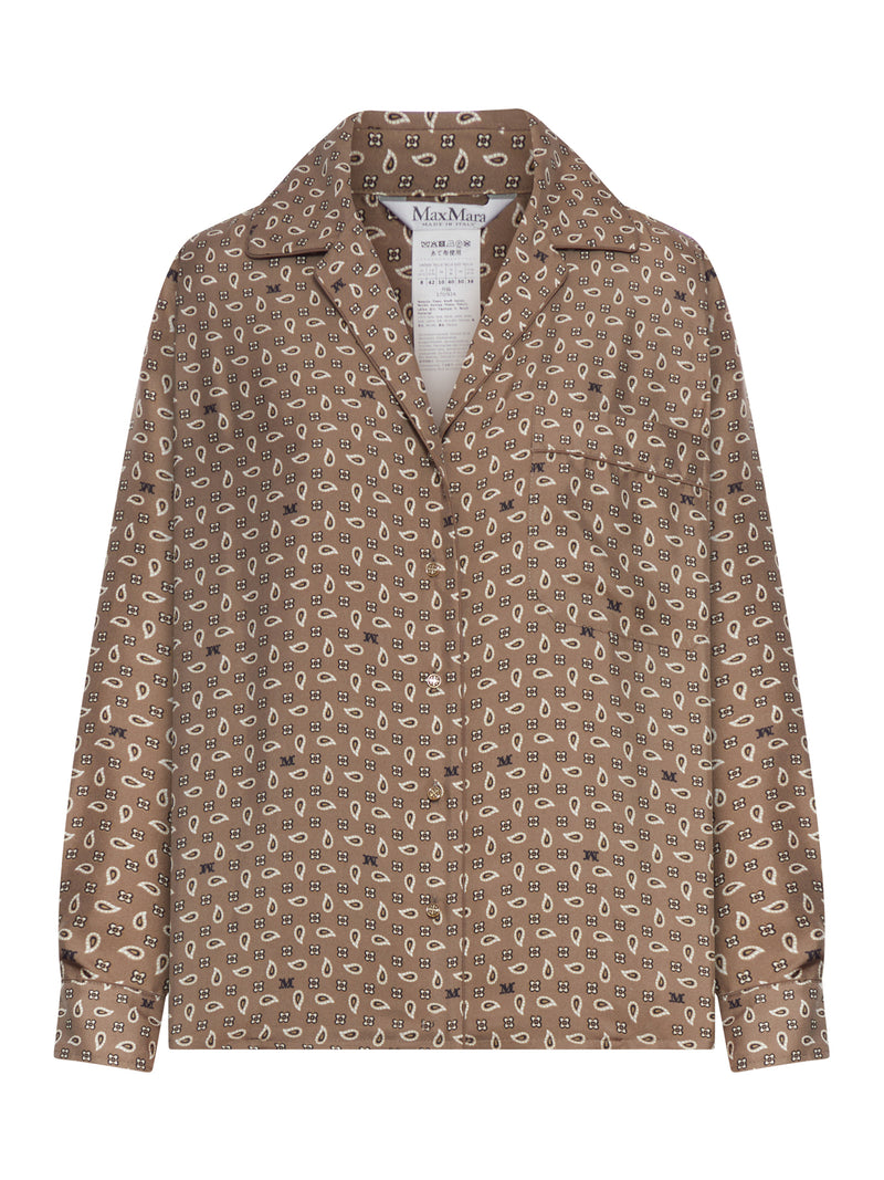 CAMICIA SEMIADERENTE IN SETA STAMPATA