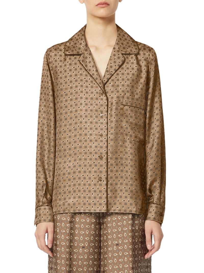 CAMICIA SEMIADERENTE IN SETA STAMPATA