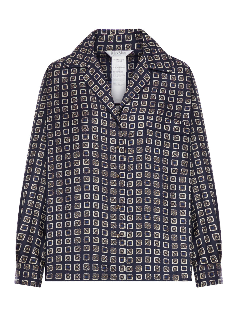 CAMICIA SEMIADERENTE IN SETA STAMPATA