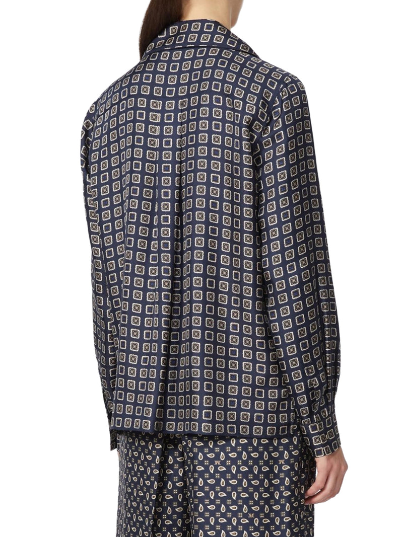 CAMICIA SEMIADERENTE IN SETA STAMPATA