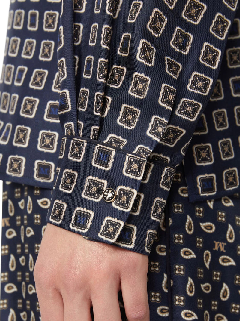 CAMICIA SEMIADERENTE IN SETA STAMPATA