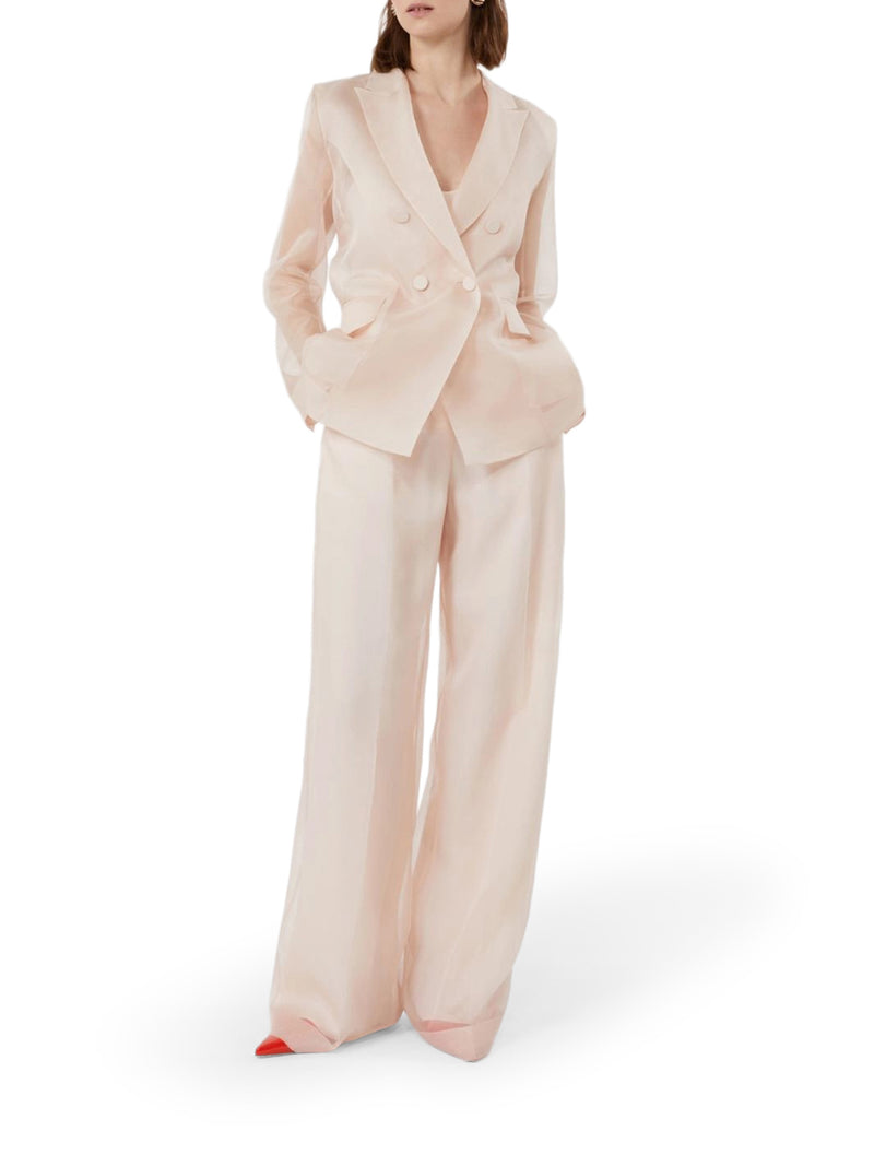 PANTALONE OLIVI IN ORGANZA DI SETA