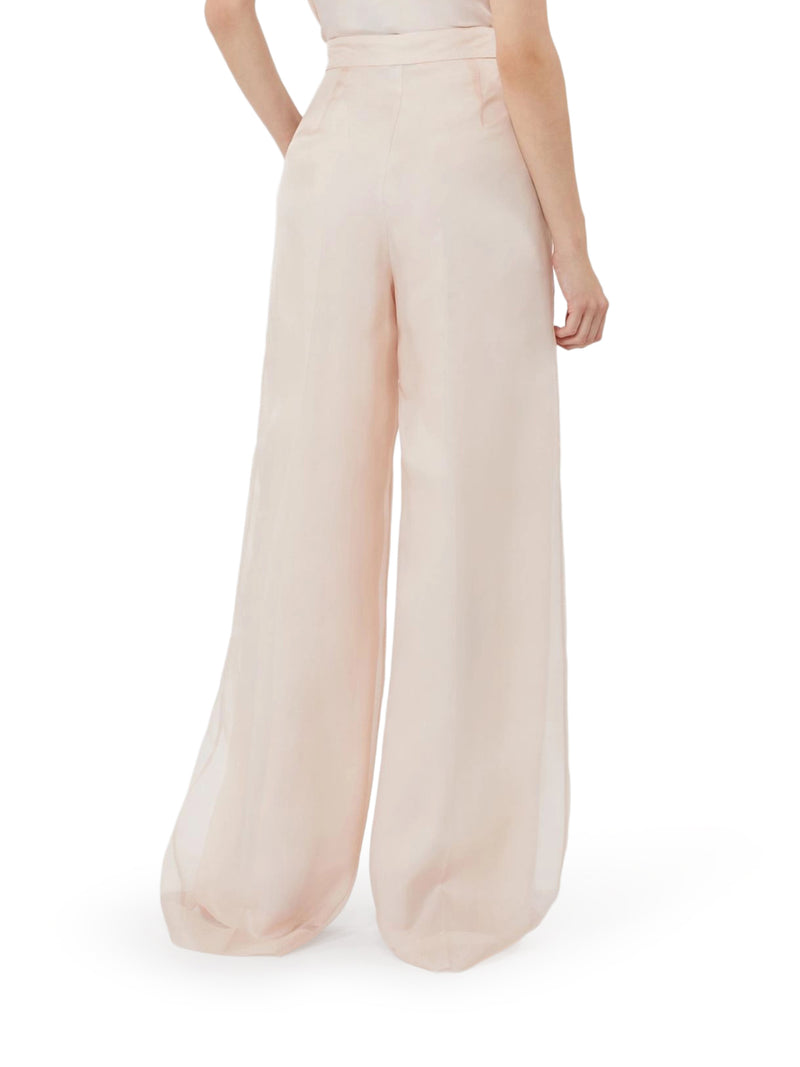 PANTALONE OLIVI IN ORGANZA DI SETA