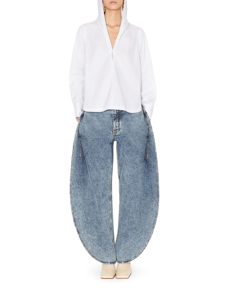 CAMICIA CON CAPPUCCIO IN POPELINE