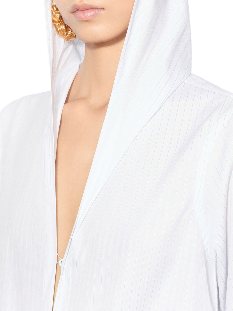 CAMICIA CON CAPPUCCIO IN POPELINE