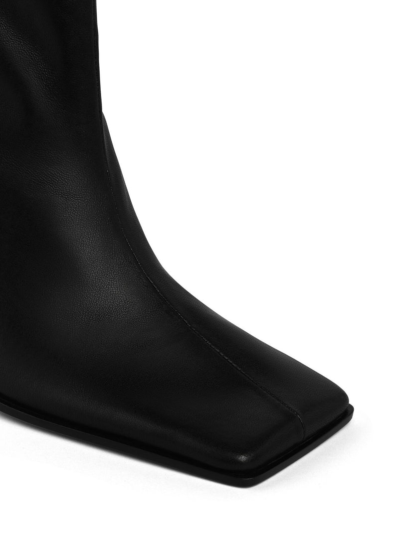 STIVALI QUADRATI IN PELLE