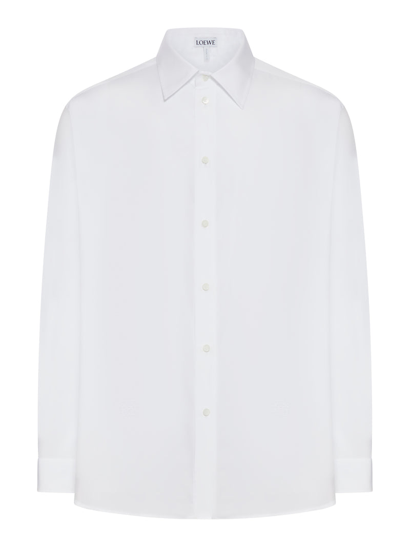 CAMICIA CLASSICA IN COTONE CON LOGO ANAGRAM RICAMATO