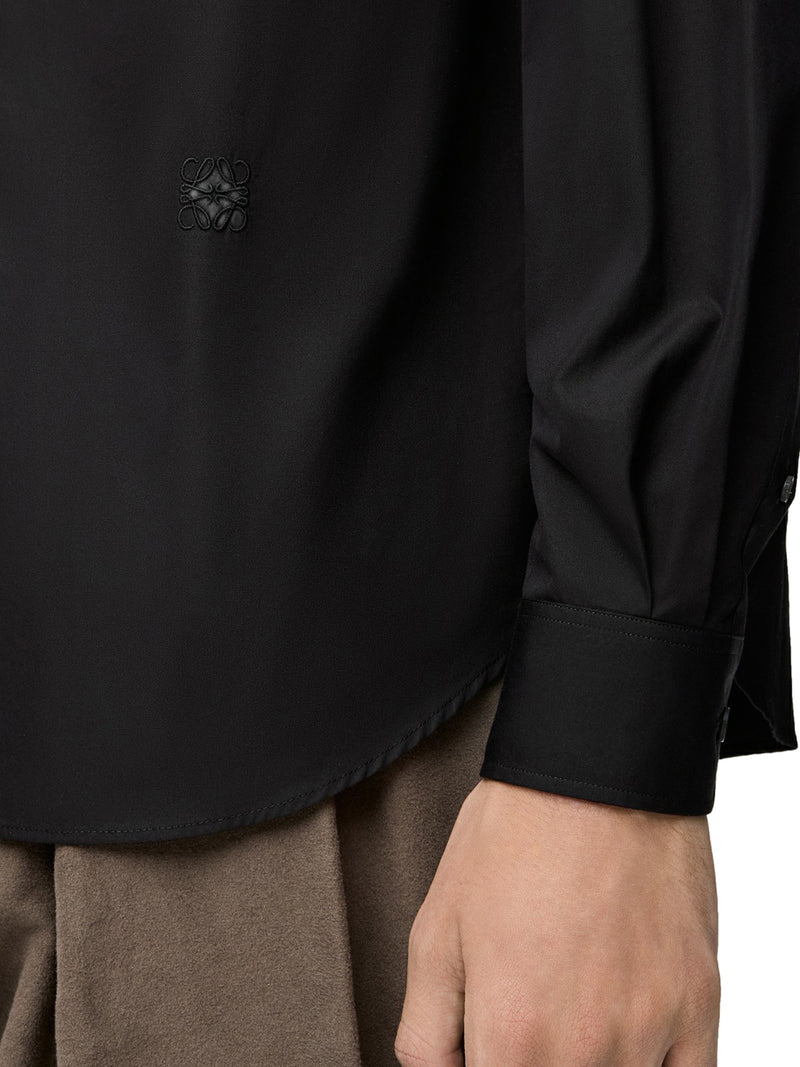 CAMICIA CLASSICA IN COTONE CON LOGO ANAGRAM RICAMATO