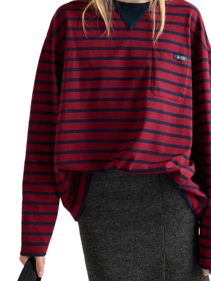 MAGLIONE A RIGHE IN COTONE