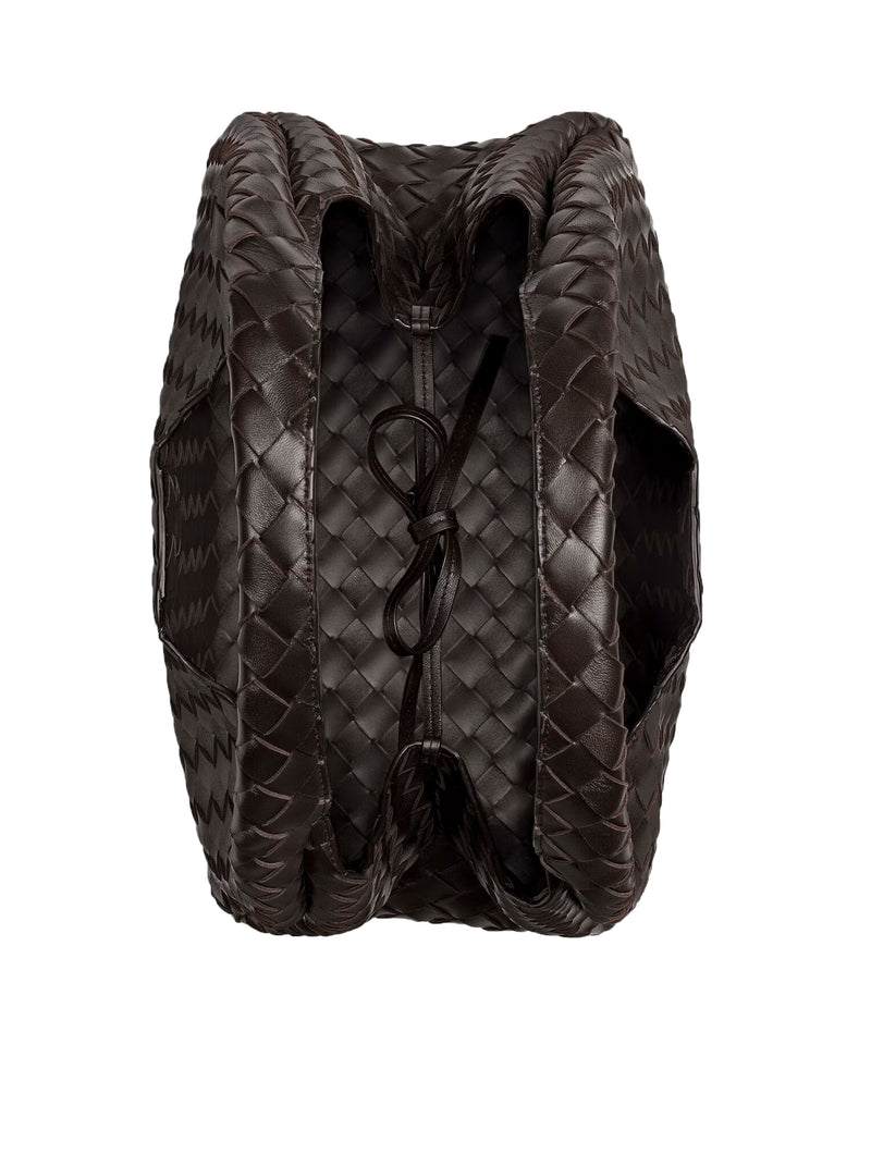 BORSA CAMPANA IN PELLE INTRECCIATA