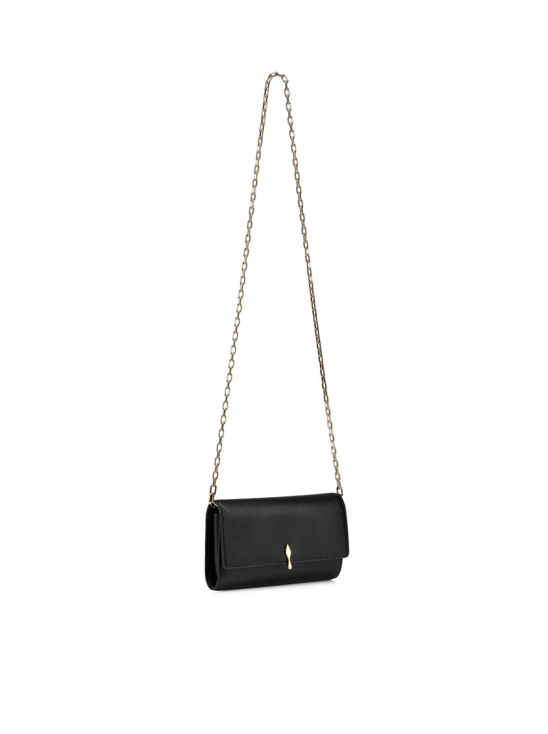 WALLET ON CHAIN BETTINA IN PELLE DI NAPPA NERO