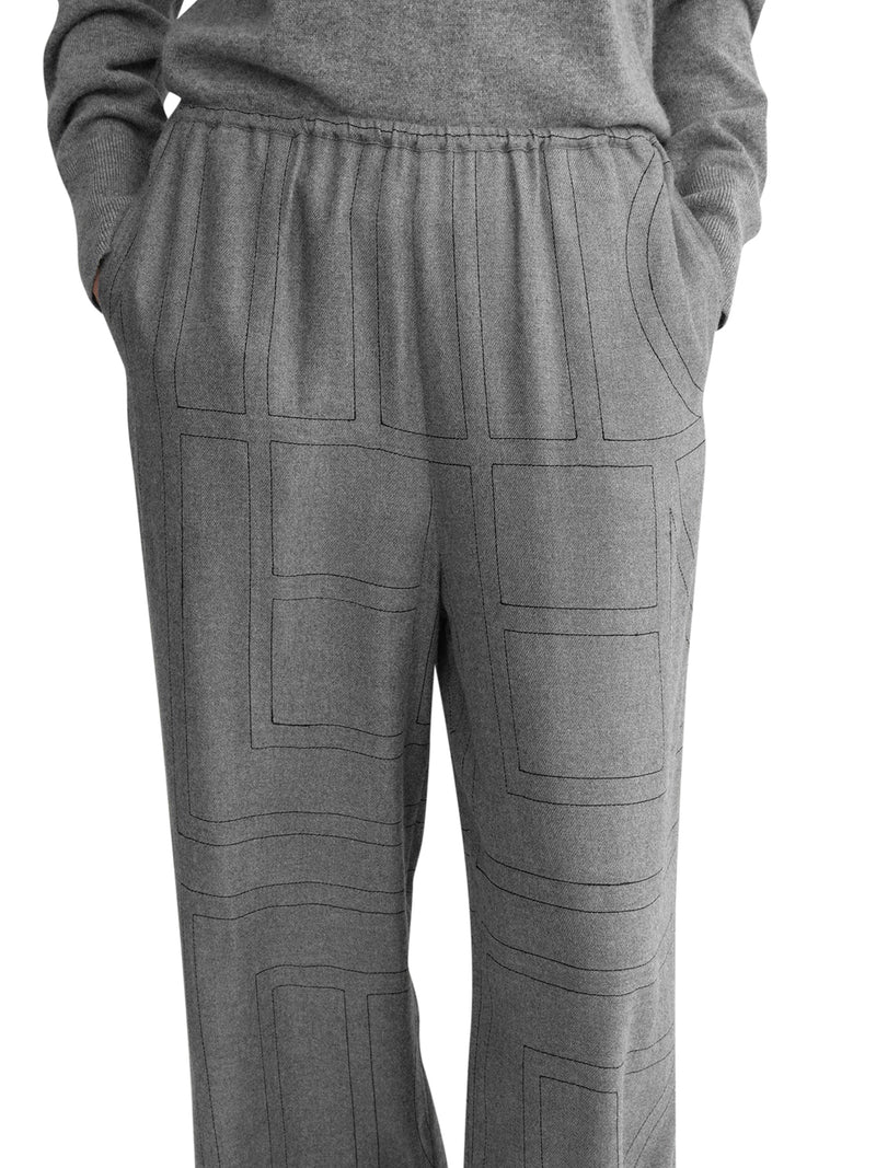 PANTALONI MONOGRAM IN FLANELLA