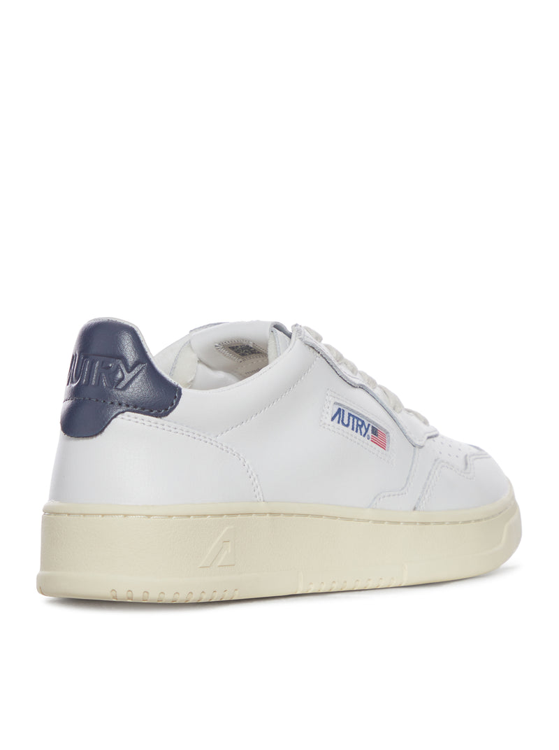 SNEAKERS MEDALIST LOW IN PELLE BIANCA E BLU