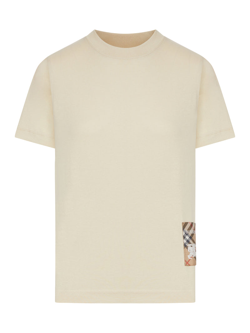T-SHIRT IN COTONE CON APPLICAZIONE CHECK