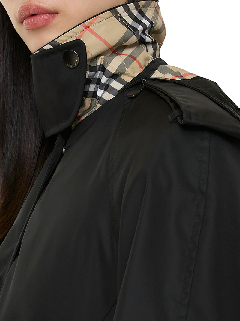CAR COAT LUNGO CON CAPPUCCIO IN NYLON