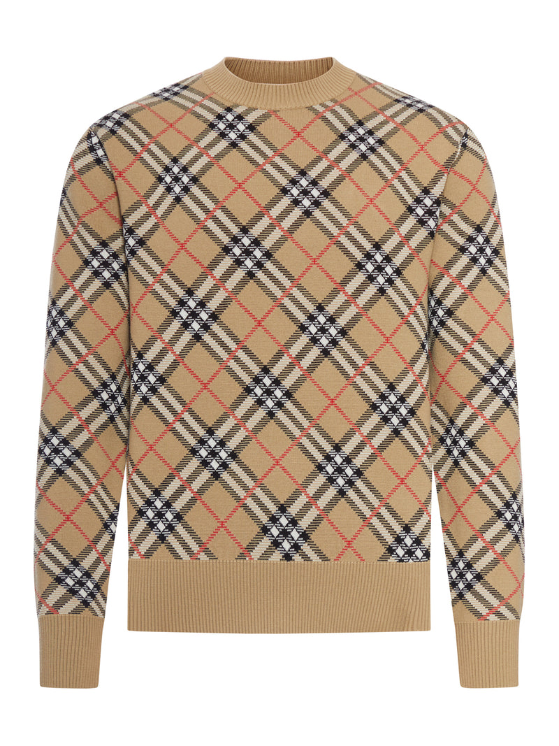 PULLOVER IN COTONE E LANA CHECK