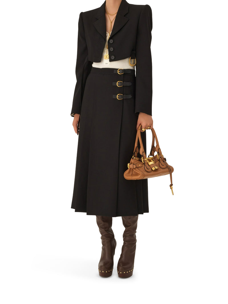 BORSA PADDINGTON PICCOLA IN PELLE GRANATA